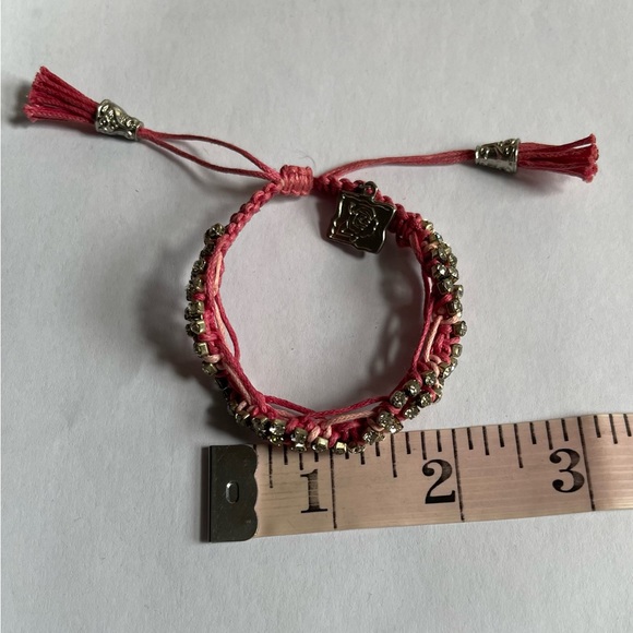 Rose Gonzales Pink Braided String Bling Bracelet - Picture 9 of 10